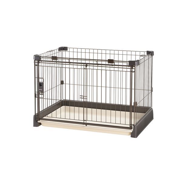 リッチェル もっとお掃除簡単ペットサークル 90-60(幅90cm)ダークブラウン 犬用ケージ ペット用品 室内犬 小型犬