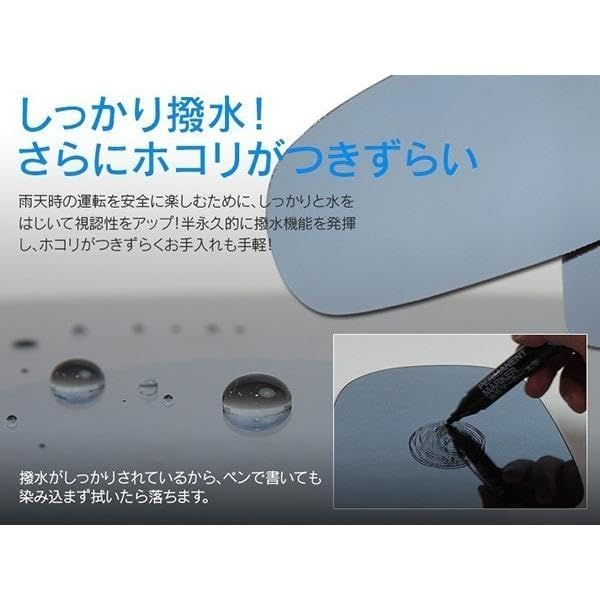 [HYNESS] ダイハツ用 ウェイク/WAKE LA700S/710S H26.12?R3.4（2014.12?2021.4） 専用設計 撥水仕様 広角 ドアミラーレンズ ブルーミラー 防眩 超撥水 レンズ交換タイプ 左右セットts af7240f3