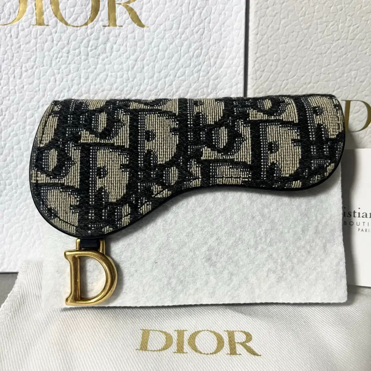 ほぼ新品 Dior オブリーク サドル カードウォレット