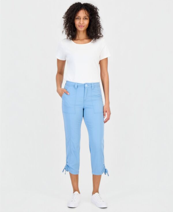 スタイルアンドコー レディース ボトムス カジュアルパンツ アンクル Style Co Womens Mid Rise TieHem Ankle Pants Cool River