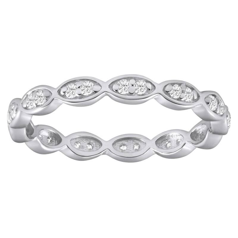Alyson Layne レディース アクセサリー リング Alyson Layne 10k Gold 14 CaratW Lab Grown Diamond Oblong Eternity Band