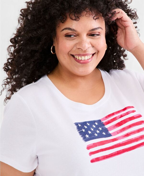 スタイルアンドコー レディース トップス Tシャツ クルーネック 半袖 グラフィック Style Co Womens Americana Graphic ShortSleeve Crewneck TS