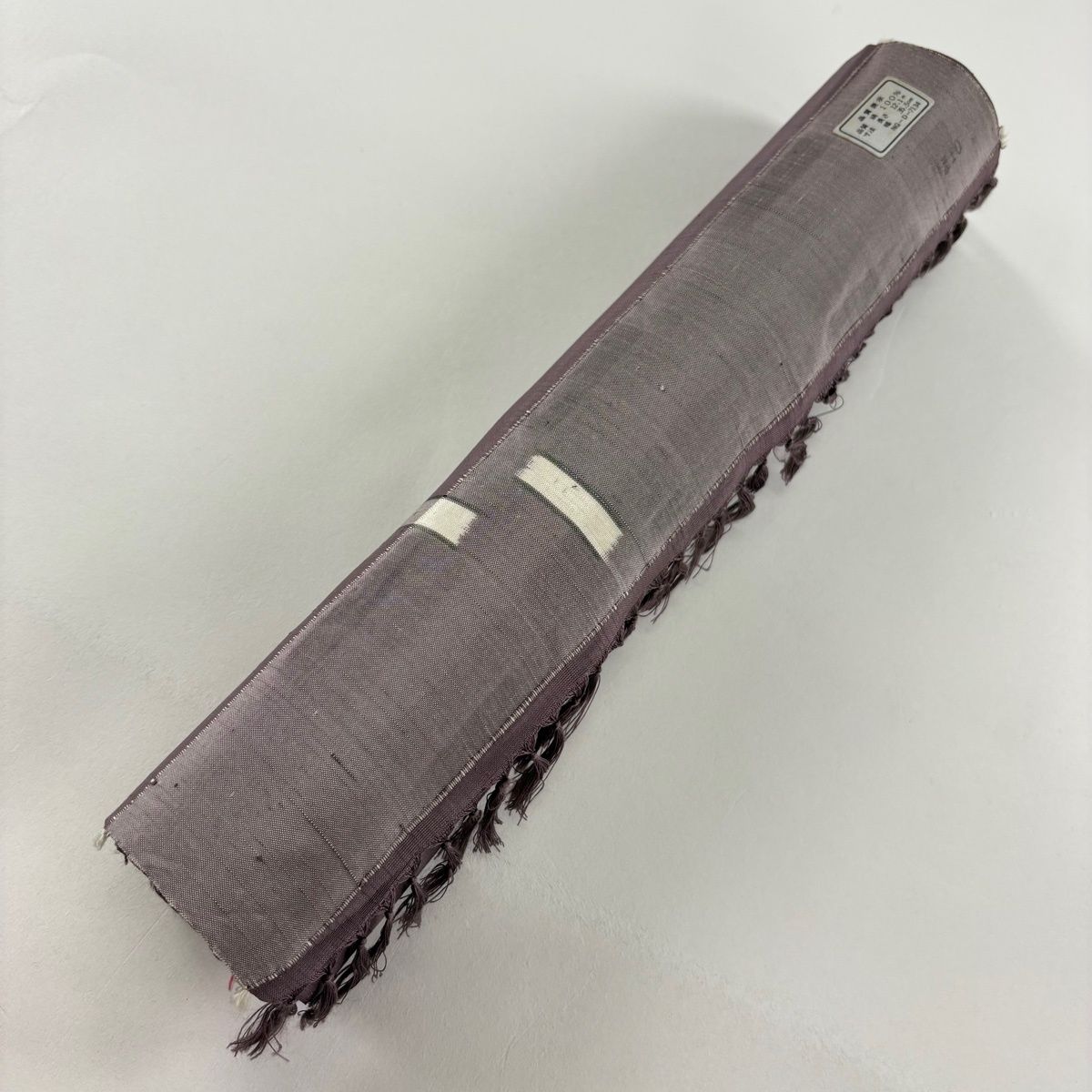 反物 秀品 紬 越布琉 燕 流水 灰紫 正絹 【中古】 反物 秀品 紬 越布琉 燕 流水 灰紫 正絹 【中古】