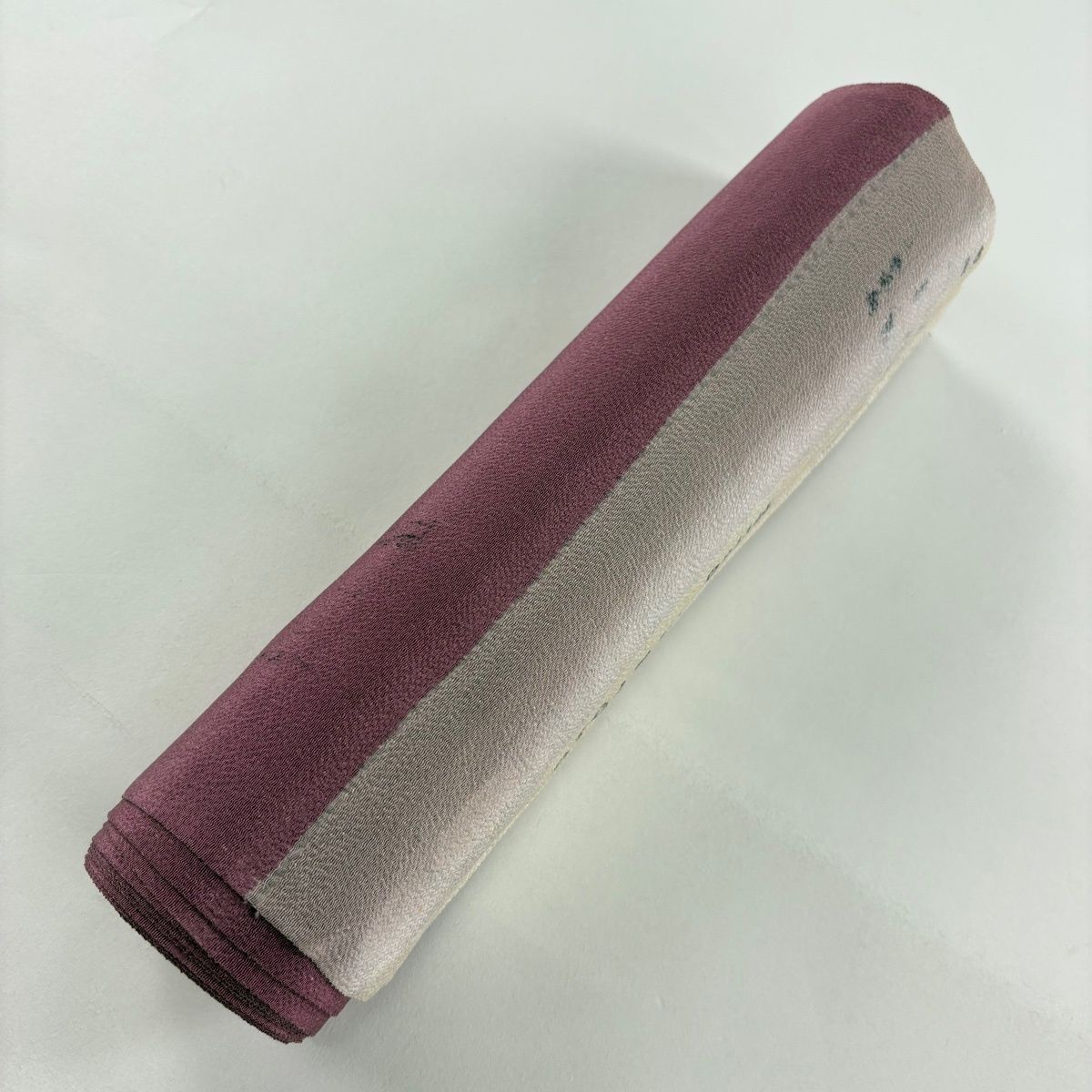 反物 秀品 江戸小紋 落款有 万筋 紫 正絹 【中古】 反物 秀品 江戸小紋 落款有 万筋 紫 正絹 【中古】
