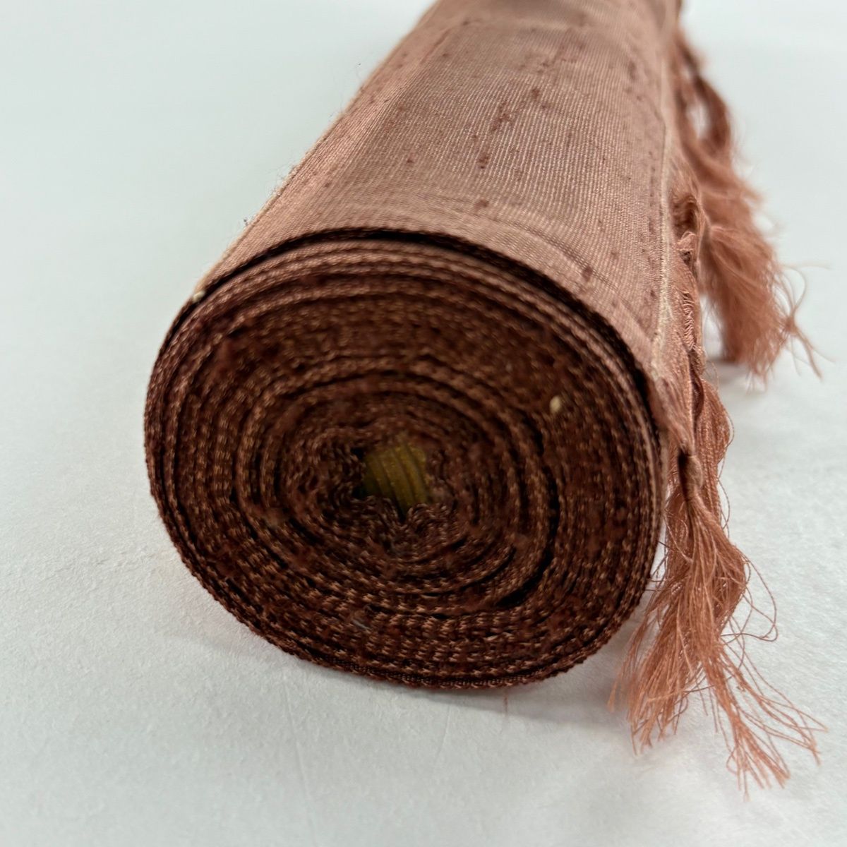 反物 秀品 紬 茶色 正絹 【中古】