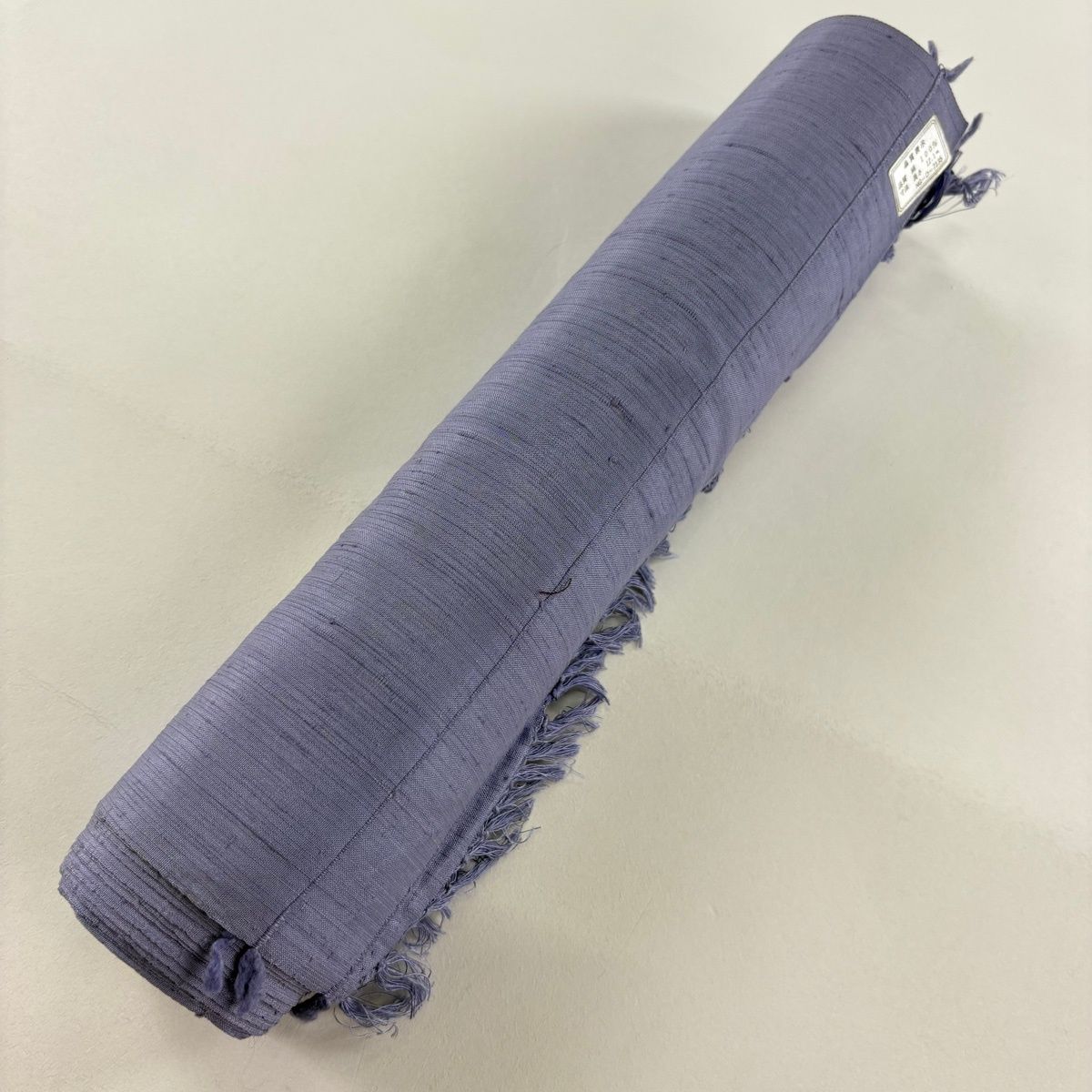 反物 秀品 小紋 紬地 椿 薄紫 正絹 【中古】