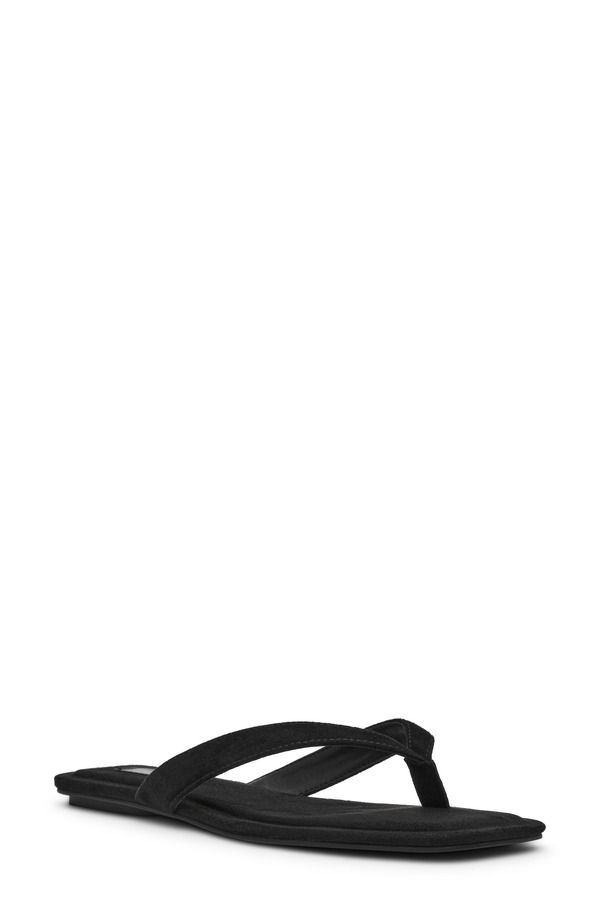 スティーブ マデン レディース シューズ サンダル Steve Madden Trella Flip Flop Black Sued ブラック
