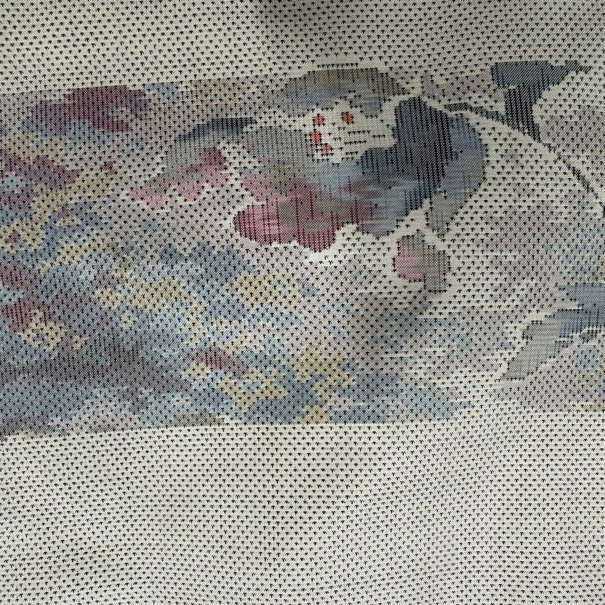 【美品】 紬 身丈161.5cm 裄丈62cm S 袷 段縞 枝花 灰色 正絹 秀品 【中古】 【美品】 紬 身丈161.5cm 裄丈62cm S 袷 段縞 枝花 灰色 正絹 秀品 【中古】
