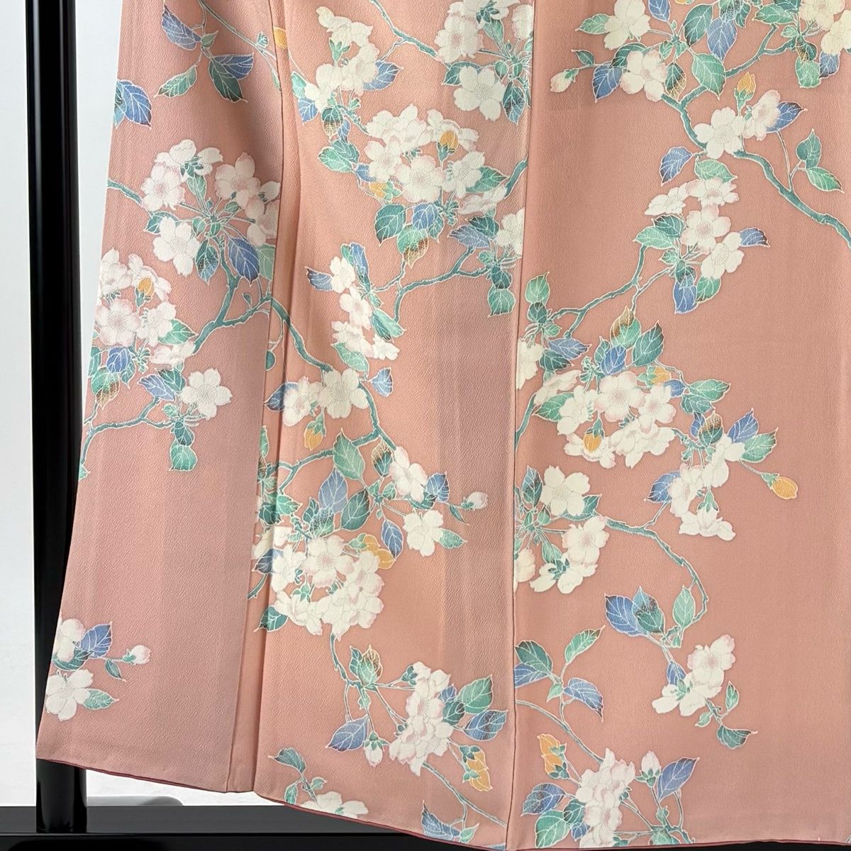 【美品】 小紋 身丈158cm 裄丈64cm M 袷 桜 ピンクベージュ 正絹 秀品 【中古】 【美品】 小紋 身丈158cm 裄丈64cm M 袷 桜 ピンクベージュ 正絹 秀品 【中古】
