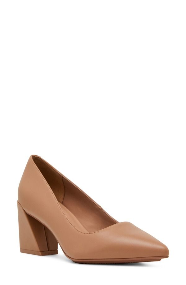 アンクライン レディース シューズ ヒール Anne Klein Relena Pointed Toe Pump Nude Leather