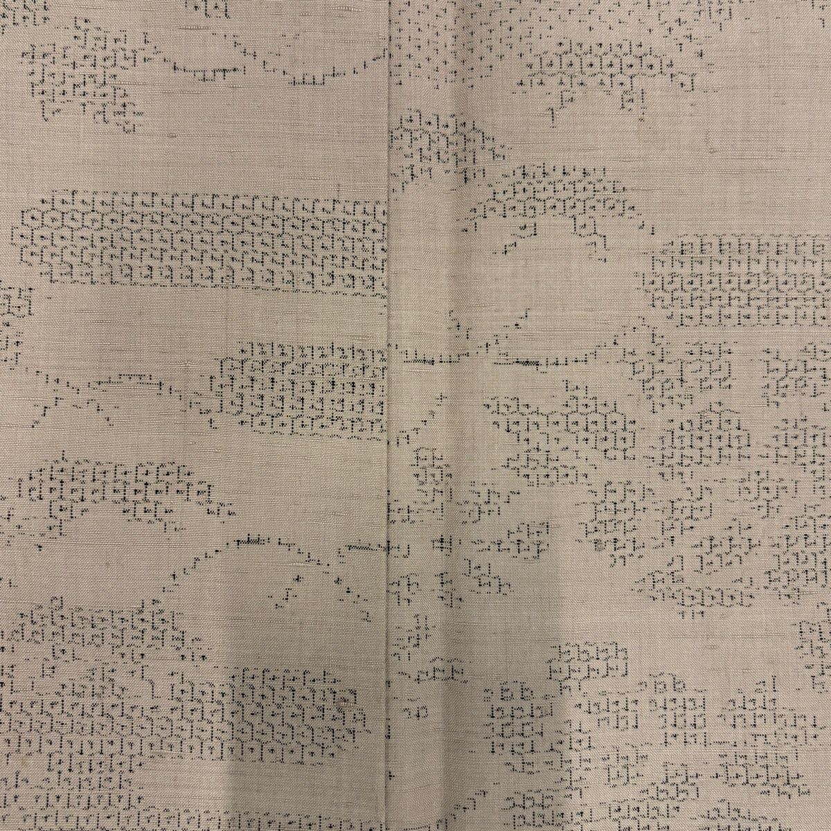 【美品】 紬 身丈160cm 裄丈64cm M 袷 草花 ヱ霞 薄茶色 正絹 秀品 【中古】