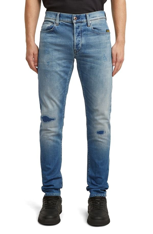 ジースター メンズ ボトムス デニムパンツ スリムフィット ジーンズ GSTAR 3301 Slim Fit Jeans Faded New Moon Restored