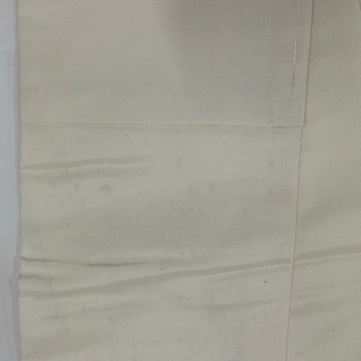 訪問着 身丈166cm 裄丈68cm L 袷 紬地 落款 草花 幾何学 クリーム 正絹 秀品 【中古】