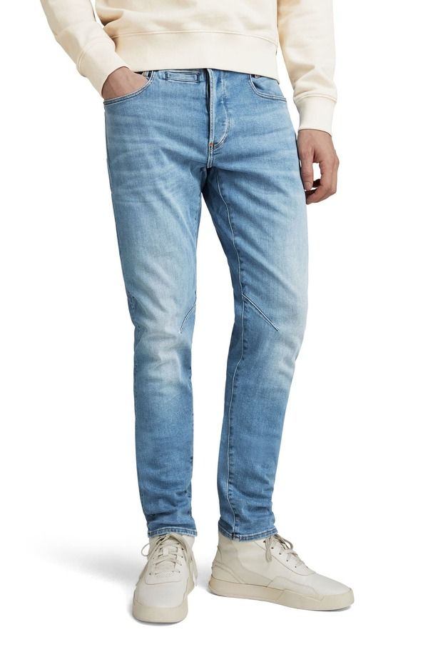 ジースター メンズ ボトムス デニムパンツ スリムフィット ジーンズ GSTAR DStaq Slim Fit Jeans Light Indigo Aged インディゴ