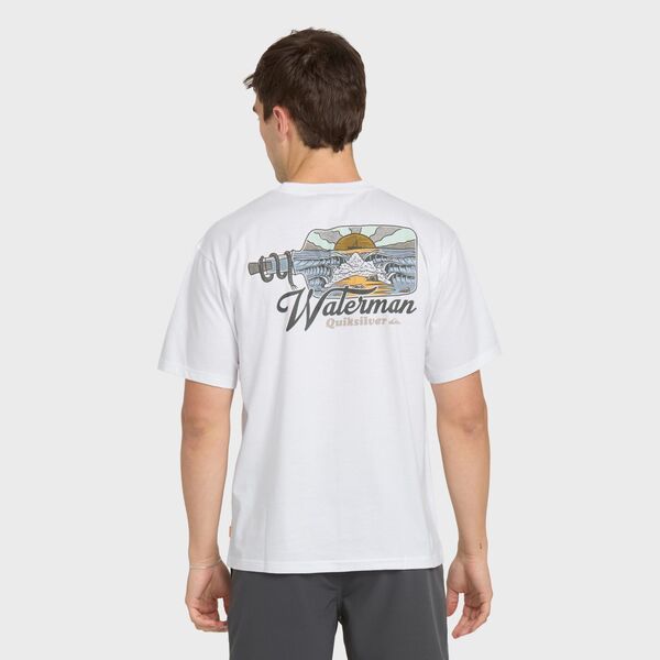 クイックシルバー メンズ トップス Tシャツ コットン Quiksilver Mens Waterman Bottle Life Classicotton TShirt White ホワイト