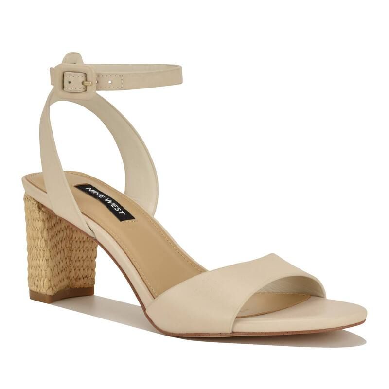 ナインウェスト レディース シューズ パンプス サンダル ヒール Nine West Pheba Womens Almond Toe Block Heel Dressandals Cream クリーム