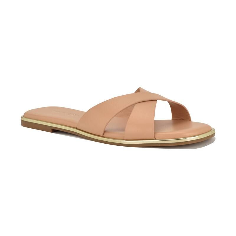 ナインウェスト レディース シューズ サンダル Nine West Edeny WomenslipOn CrissCross Flat Sandals Light Natural