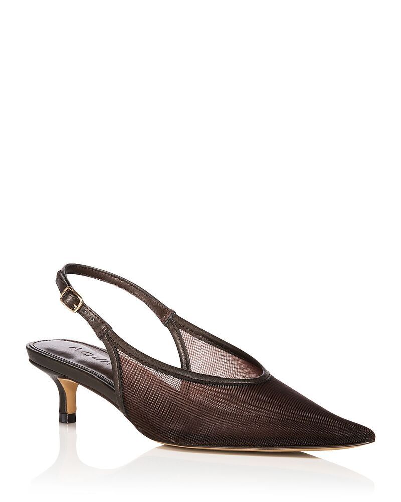 アクア レディース シューズ パンプス メッシュ AQUA Womens Kitie Mesh Slingback Pumps Exclusive Brown Fine Mesh ブラウン