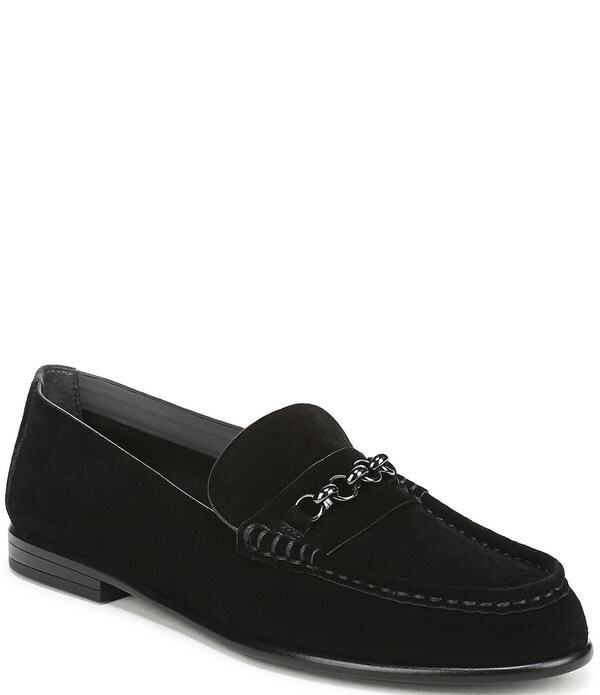 フランコサルト レディース シューズ パンプスエード ローファー Franco Sarto Marisuede Bit Chain Loafers Black ブラック