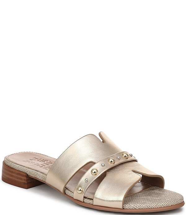 ナチュライザー レディース シューズ パンプス サンダル トール レザー Naturalizer Niche Metallic Leather and Stud Slide Sandals Light