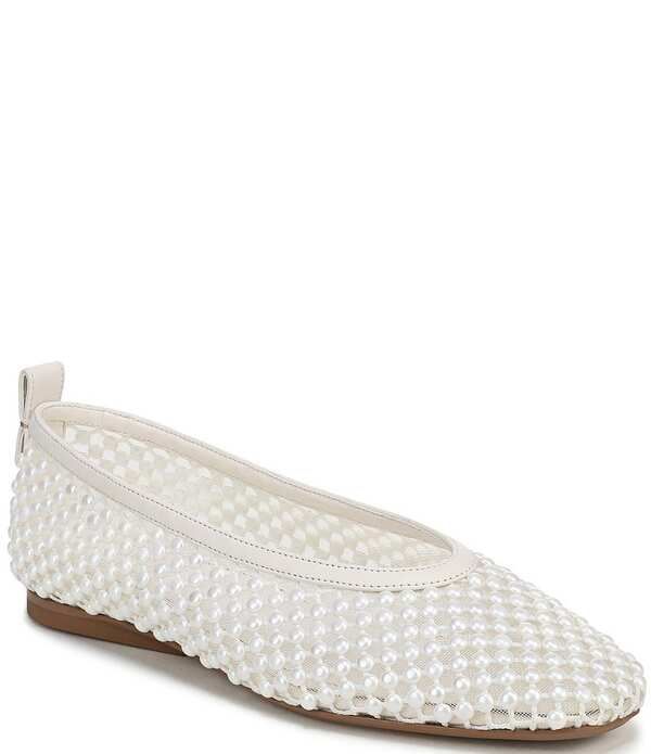 ナチュライザー レディース シューズ パンプス メッシュ Naturalizer 27 EDIT Carla Mesh Pearl Square Toe Ballet Flats White ホワイト
