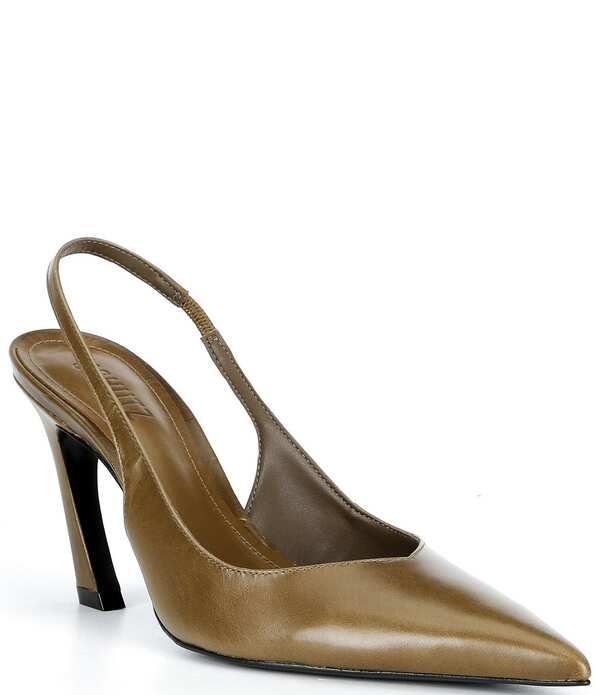 シュッツ レディース シューズ ヒール レザー Schutz Lexi Leather Pointed Toe Slingback Pumps Dried Olive オリーブ