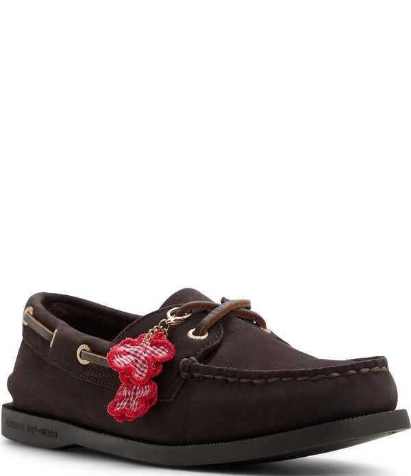 スペリー レディース シューズ パンプス ギンガムチェック ギンガム Sperry Womens AO 2Eye Gingham Flower Charm Boat Shoes Dark Brown