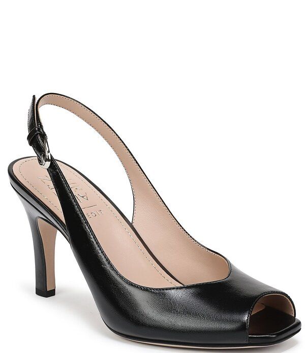 ナチュライザー レディース シューズ ヒール レザー Naturalizer Alexa Leather Peep Toe Slingback Dress Heels Black ブラック