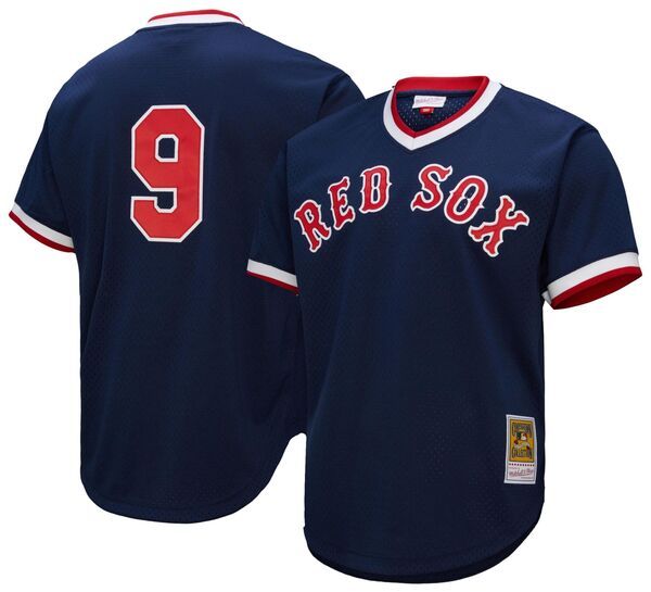 ミッチェルネス メンズ トップス シャツ メッシュ ジャージー Mitchell Ness Mens Boston Red Sox Ted Williams 9 Navy Mesh Alternate