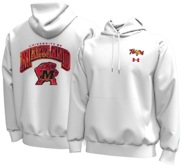 アンダーアーマー メンズ アウター パーカー・スウェット フリース Under Armour Mens Maryland Terrapins White Iridescent Icon Fleece
