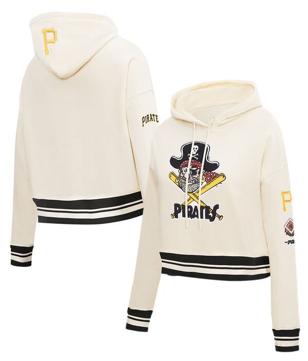 プロスタンダード レディース アウター パーカー・スウェット クロップド フリース Pro Standard Womens Pittsburgh Pirates Cream Retro Cropped