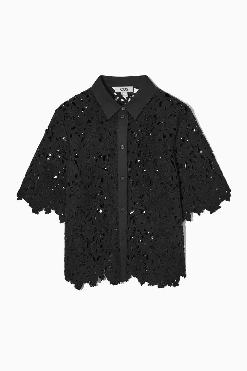 レディース COS ブラック レース シャツ EUR 38