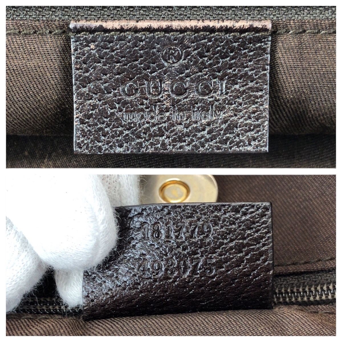 美品 GUCCI グッチ プリンシー ベージュ ブラウン ゴールド金具 GG 