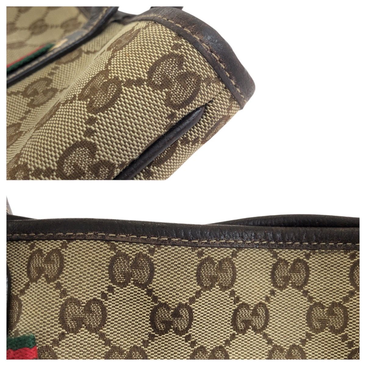 美品 GUCCI グッチ プリンシー ベージュ ブラウン ゴールド金具 GG 