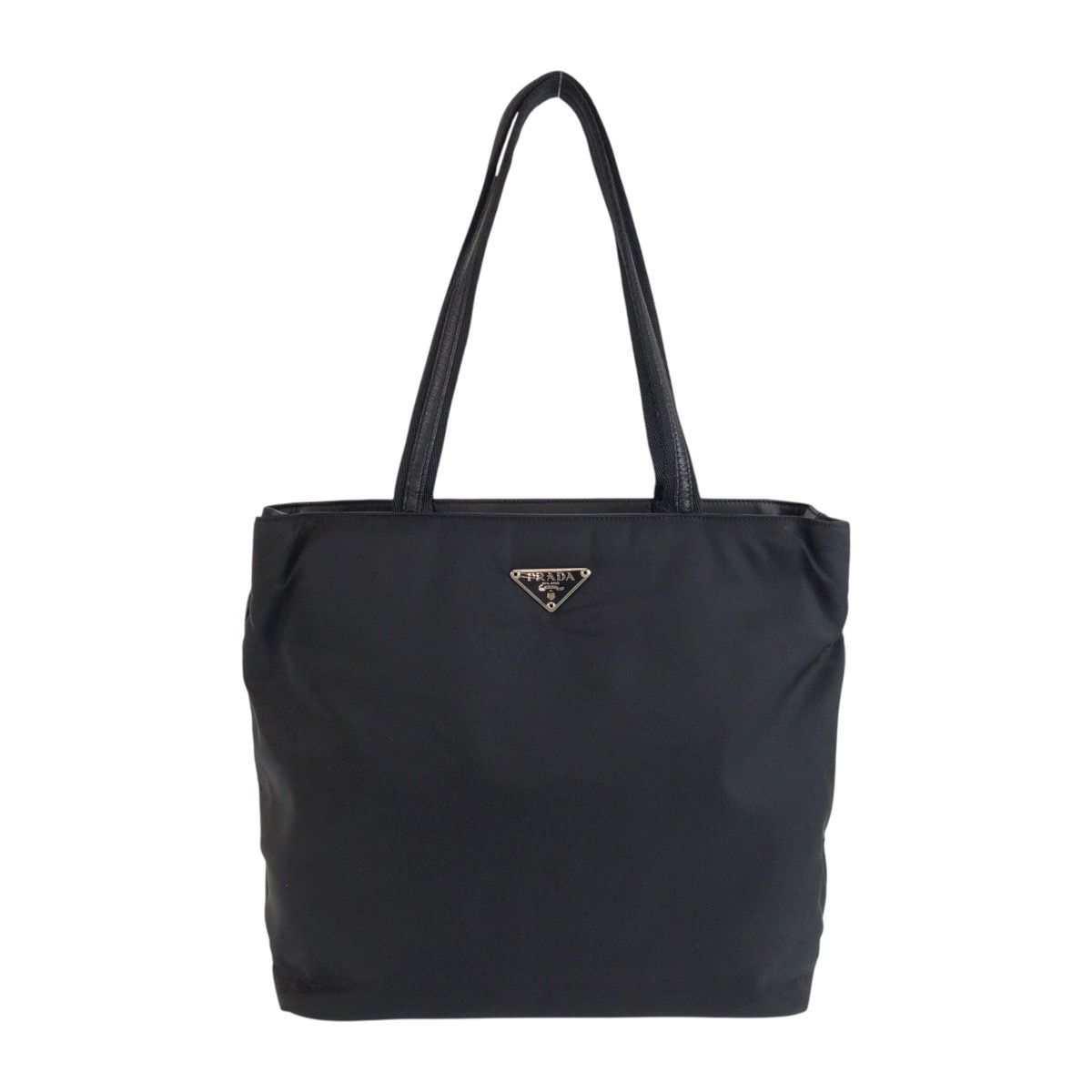美品 PRADA プラダ テスート 三角ロゴプレート ブラック 黒 ナイロン