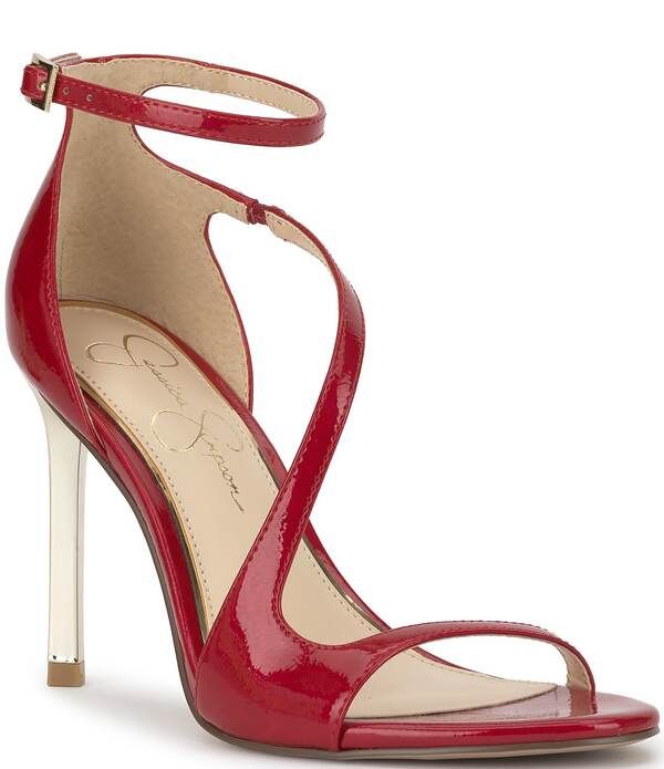 ジェシカシンプソン レディース シューズ サンダル アシンメトリー Jessica Simpson Qamille Crinkle Patent Asymmetrical Strap Dressand
