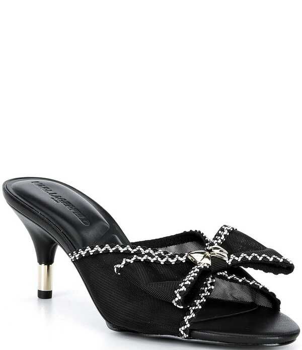 カール ラガーフェルド レディース シューズ サンダル メッシュ KARLAGERFELD PARIS Damina Mesh Bow Dresslides Black ブラック