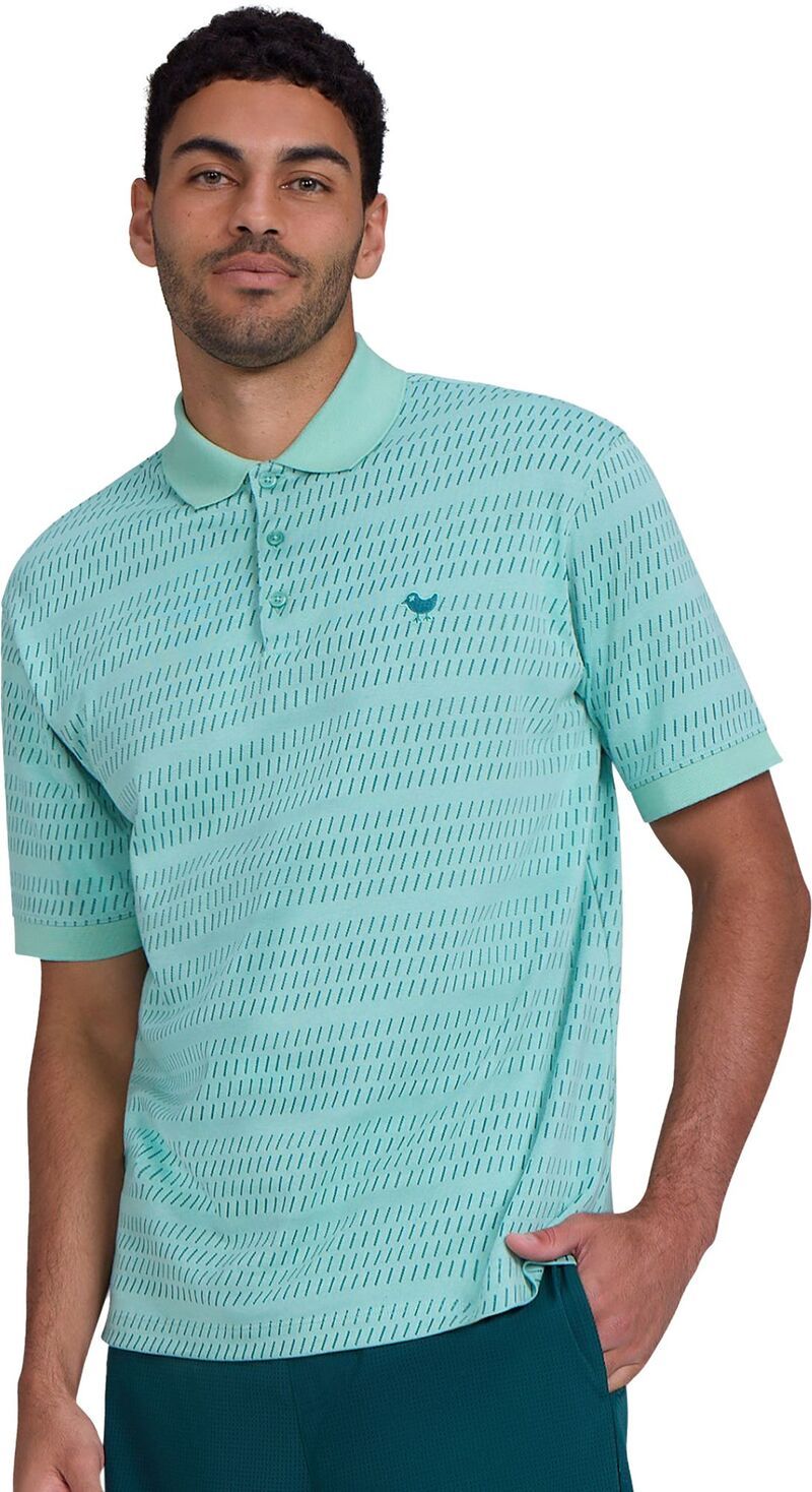 バッドバーディー メンズ トップス ポロシャツ Bad Birdie Mens Jacquard Thread Needle Jacquard Golf Polo Shamrock
