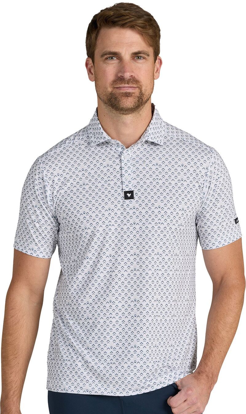 バッドバーディー メンズ トップス ポロシャツ Bad Birdie Mens Geo Frost Core Performance Golf Polo White ホワイト