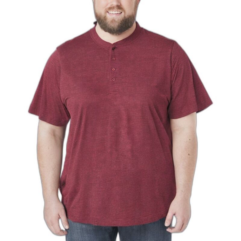 キングサイズ レディース トップス Tシャツ トール Kingsize Mens Big Tall Shrinkless Lightweight Henley Tshirt Rich Burgundy