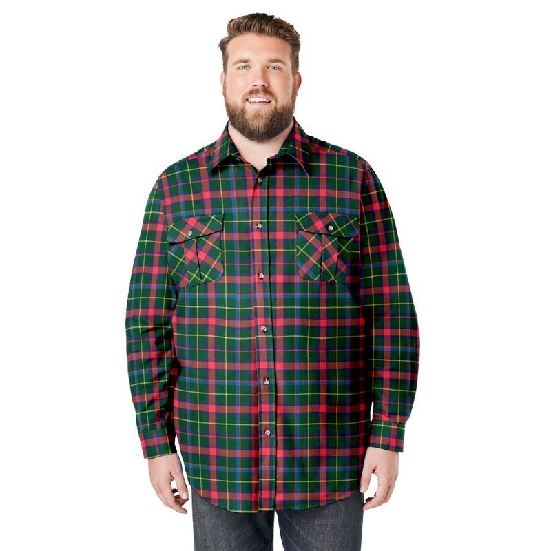 キングサイズ レディース トップス Tシャツ トール KingSize Mens Big Tall Signature Plaid Flannel Shirt Holiday Multi Plaid
