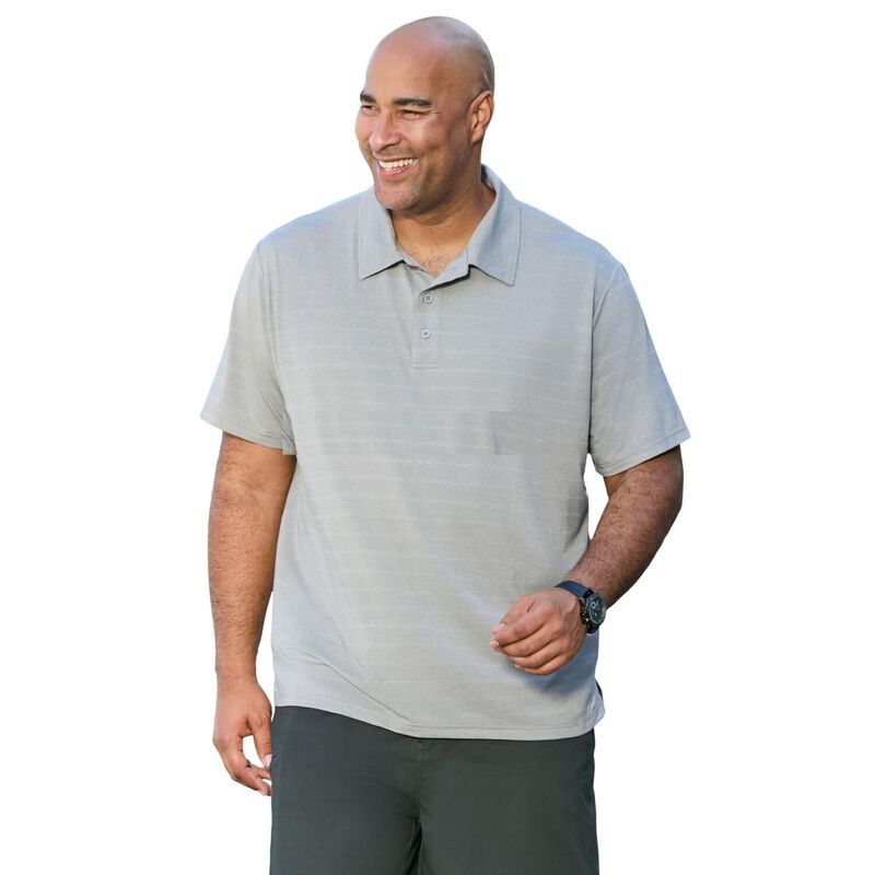 キングサイズ レディース トップス Tシャツ ポロシャツ トール KingSize Mens Big Tall Vented Golf Polo Grey Marl グレー