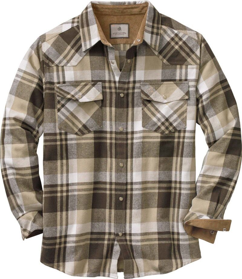 レジェンダリーホワイトテイルズ レディース トップス Tシャツ Mens Legendary Whitetailshotgun Western Flannel Shirtobacco Range Pl