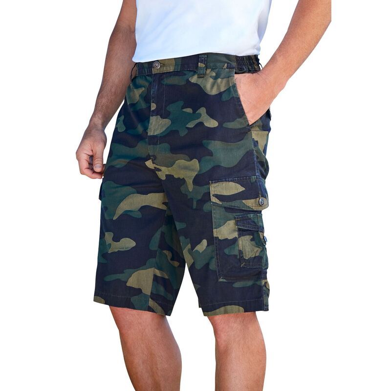 キングサイズ レディース ボトムス ハーフパンツ・ショーツ トール ショートパンツ KingSize Mens Big Tall 10 Sidelasticanyon Cargo Shorts Oli