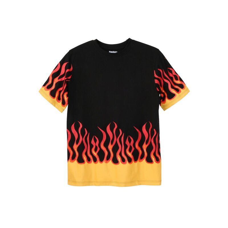 キングサイズ レディース トップス Tシャツ トール グラフィック KingSize Mens Big Tall Easy Style Graphic Tee Flames