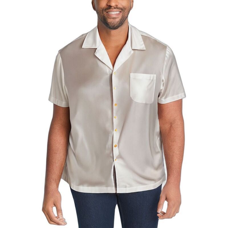 キングサイズ レディース トップス Tシャツ トール KingSize Mens Big Tall Solid Camp Shirt White ホワイト