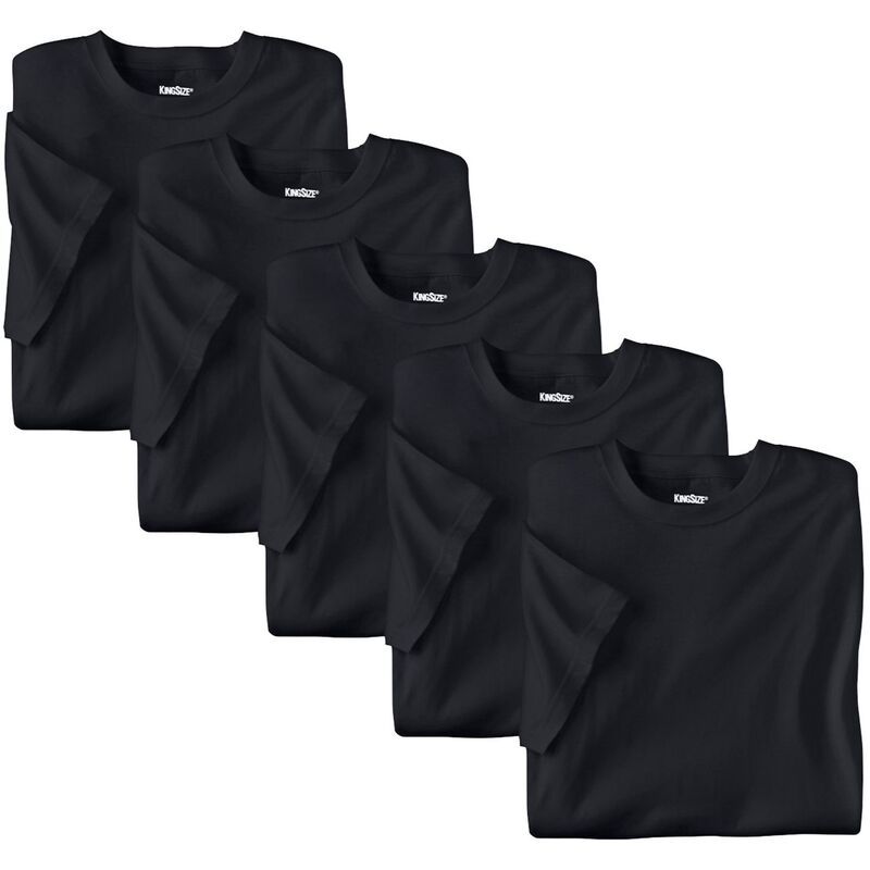 キングサイズ レディース トップス シャツ クルーネック トール コットン KingSize Mens Big Tall 5Pack Cotton Crewneck Undershirts Black