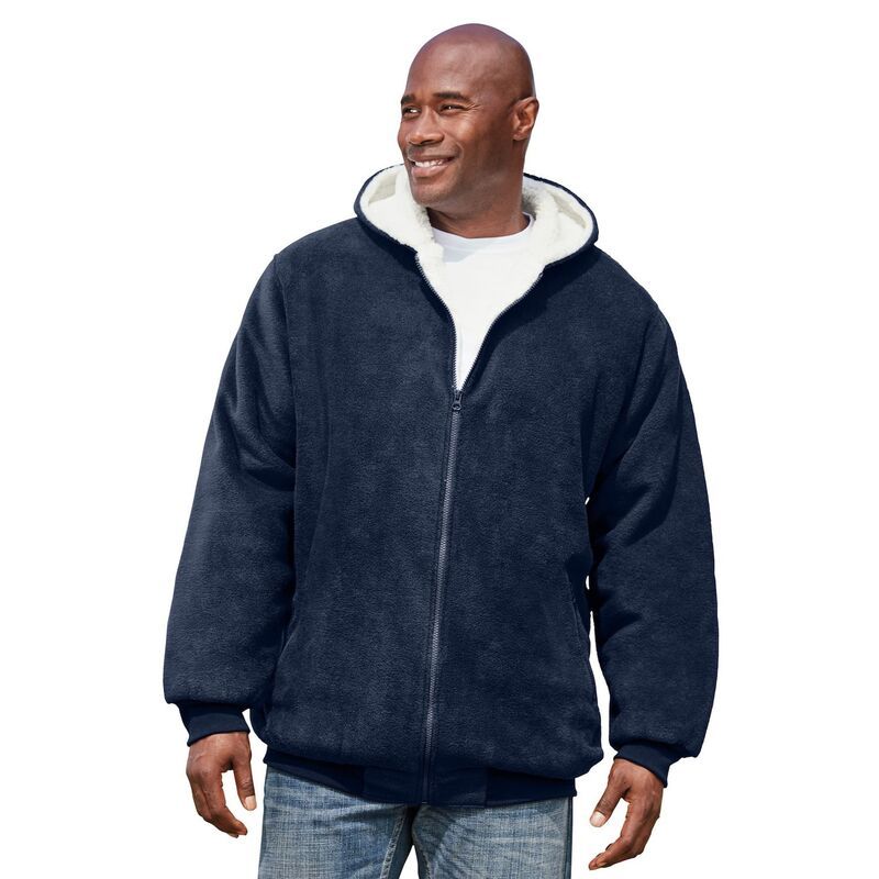 キングサイズ レディース トップス Tシャツ プラスサイズ トール フリース パーカー Kingsize Mens Big Tall Explorer Plush Fleece Hoodie Navy