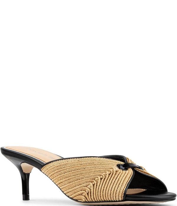 ドナルドプリネール レディース シューズ サンダル ヒール Donald Pliner Patrice Raffia Kitten Heel Dresslide Sandals Black ブラック