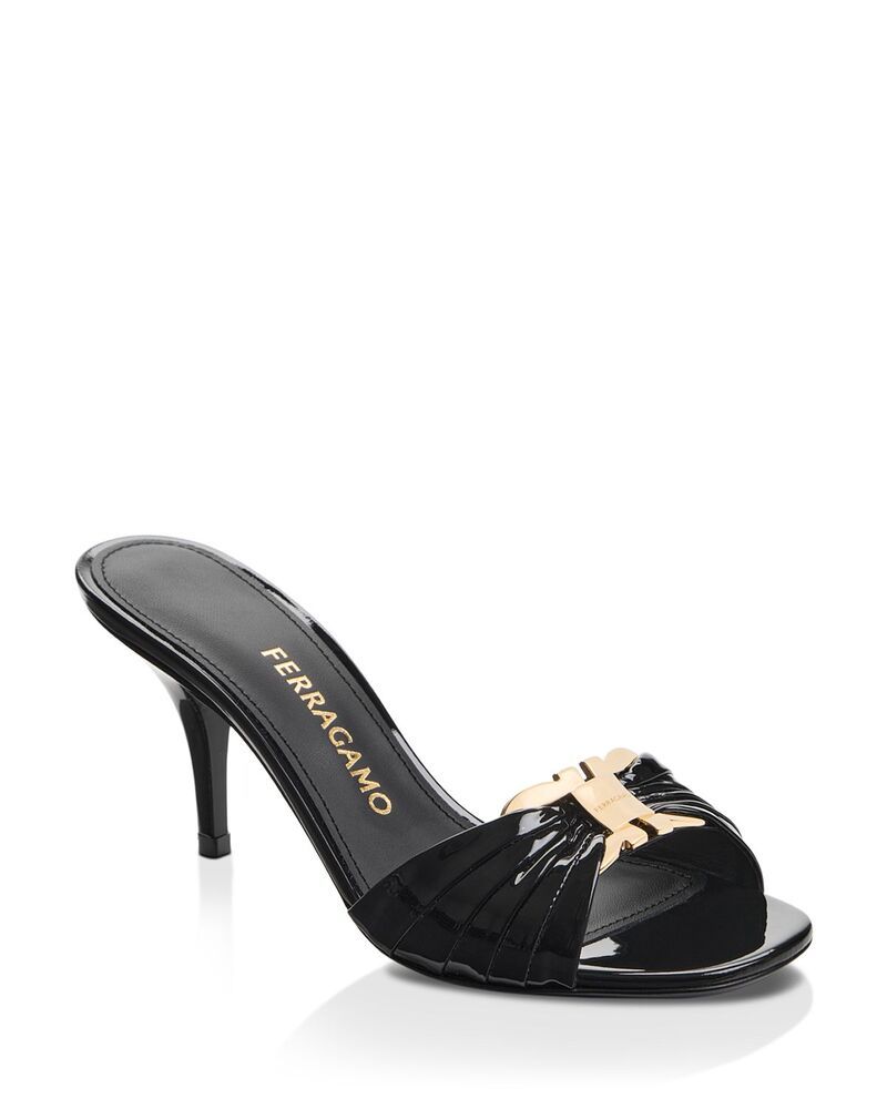 フェラガモ レディース シューズ サンダル FERRAGAMO Womens Witty 70 Gancini Slide Sandals Nero